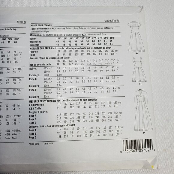 Simplicity R11768 Womens Dress Sewing Pattern W3 30W-38W Plus Size UNCUT - Picture 3 of 8